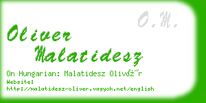 oliver malatidesz business card